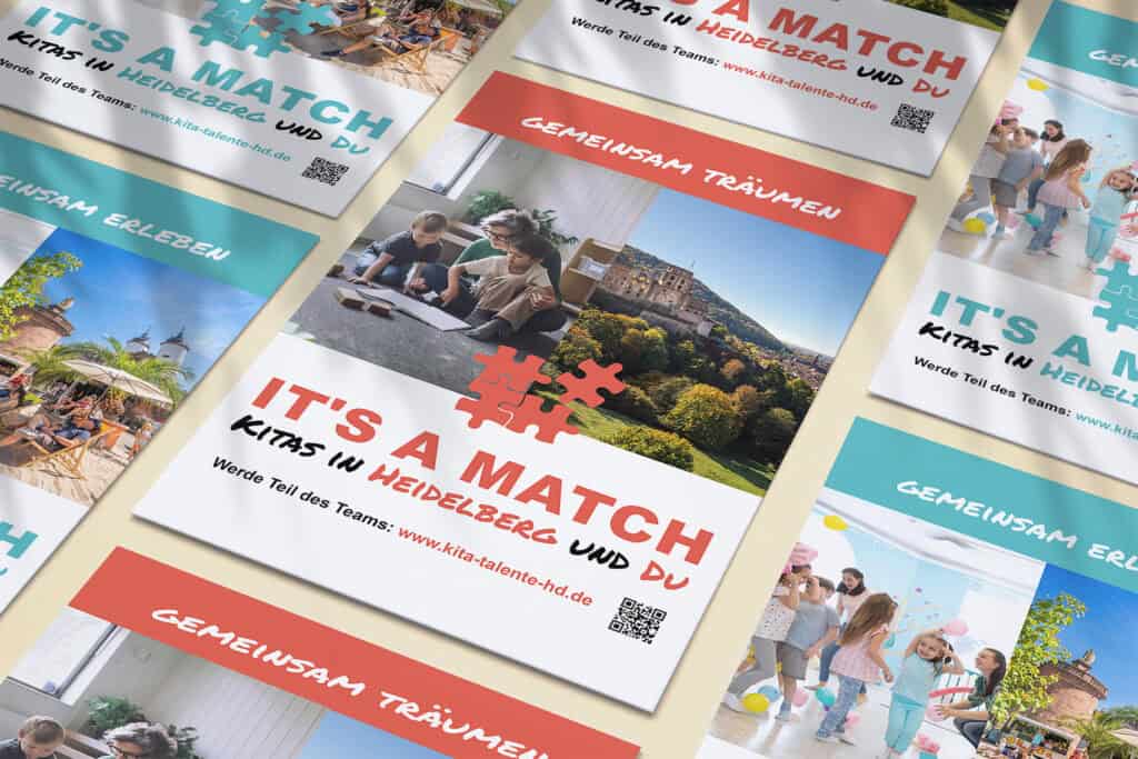 Kita-Kampagne für Heidelberg: Commha entwickelt Marke, Website und crossmediale Kommunikation für die Gewinnung pädagogischer Fachkräfte.