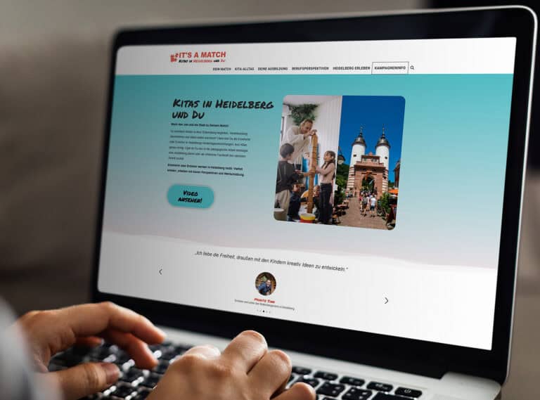 Kita-Kampagne für Heidelberg: Commha entwickelt Marke, Website und crossmediale Kommunikation für die Gewinnung pädagogischer Fachkräfte.